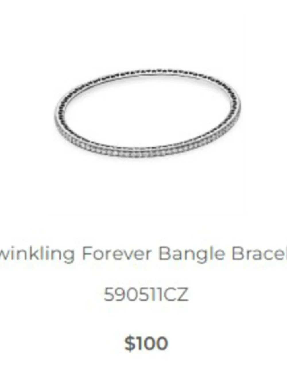 Authentic Pandora Twinkling Forever Bangle Bracelet # 590511CZ